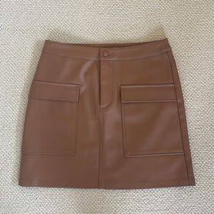 NEW Brown Leather Skirt
